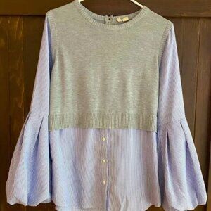 Moth by Anthropologie Layered Sweater Blouse - Never Worn - Size Medium